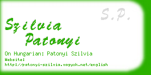 szilvia patonyi business card